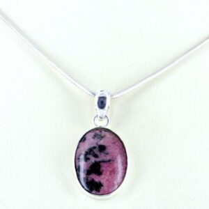 Rhodonite Oval Cabochon Pendant