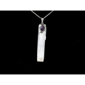 Selenite With Amethyst Pendant