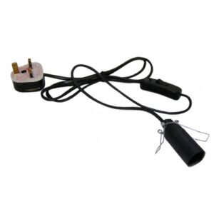Lamp Lead - 3 Pin Plug - 1 meter cord - UK tested and certified