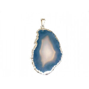 Agate, Blue Silver Edge Pendant