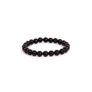 BLACK TOURMALINE 6MM GRADE (A) NATURAL ROUND BEADS