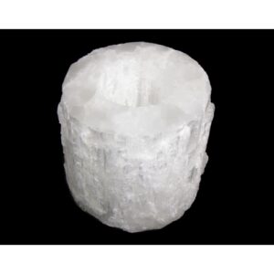Selenite Mountain Flat Polished Top T-Light Holder