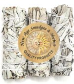 NEW AGE SMUDGES AND HERBS MCWS3 CALIFORNIA MINI SAGE WANDS, 4-INCH, PACK OF 3, WHITE