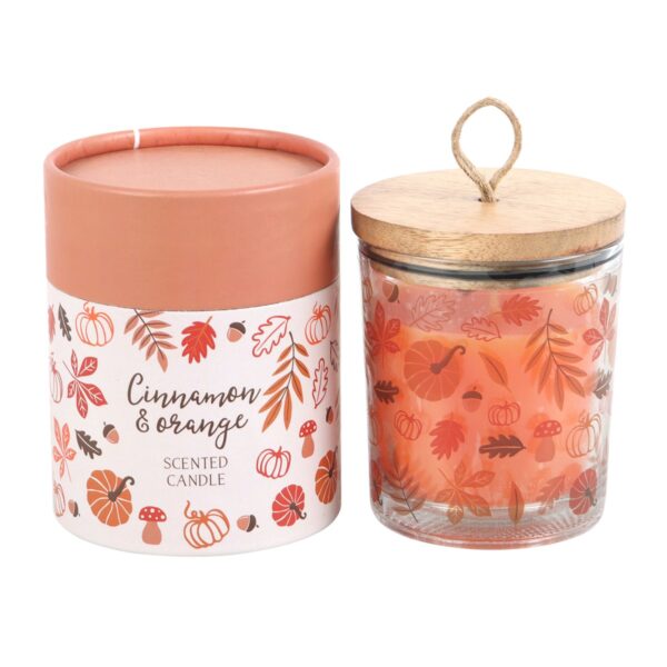 AUTUMN LEAVES CINNAMON & ORANGE CANDLE - Image 2