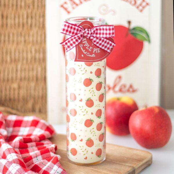 APPLE PRINT APPLE PIE TUBE CANDLE - Image 1