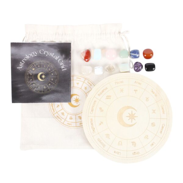 ASTROLOGY WHEEL CRYSTAL GRID SET - Image 1