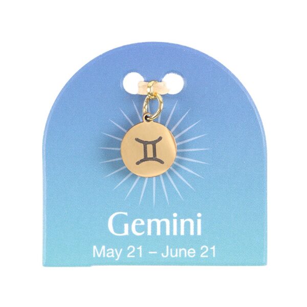 GEMINI GOLD TONE ZODIAC SIGN CHARM - Image 2