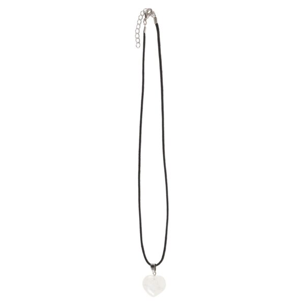 CLEAR QUARTZ HEALING CRYSTAL HEART NECKLACE - Image 2