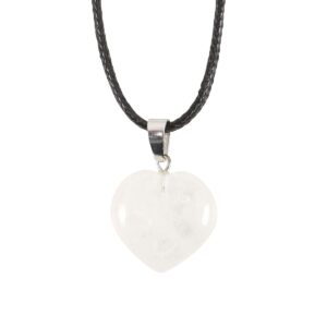 CLEAR QUARTZ HEALING CRYSTAL HEART NECKLACE