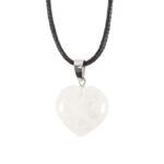 CLEAR QUARTZ HEALING CRYSTAL HEART NECKLACE