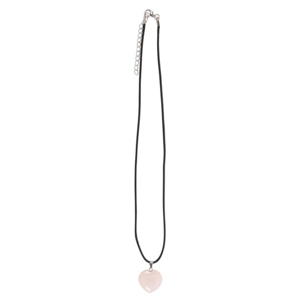 ROSE QUARTZ HEALING CRYSTAL HEART NECKLACE - Image 2