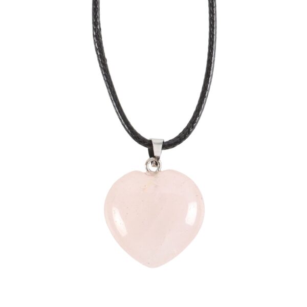 ROSE QUARTZ HEALING CRYSTAL HEART NECKLACE - Image 1
