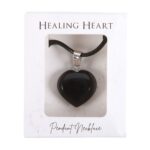 BLACK OBSIDIAN HEALING CRYSTAL HEART NECKLACE - Image 3