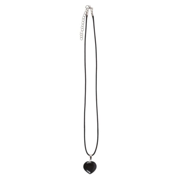 BLACK OBSIDIAN HEALING CRYSTAL HEART NECKLACE - Image 2