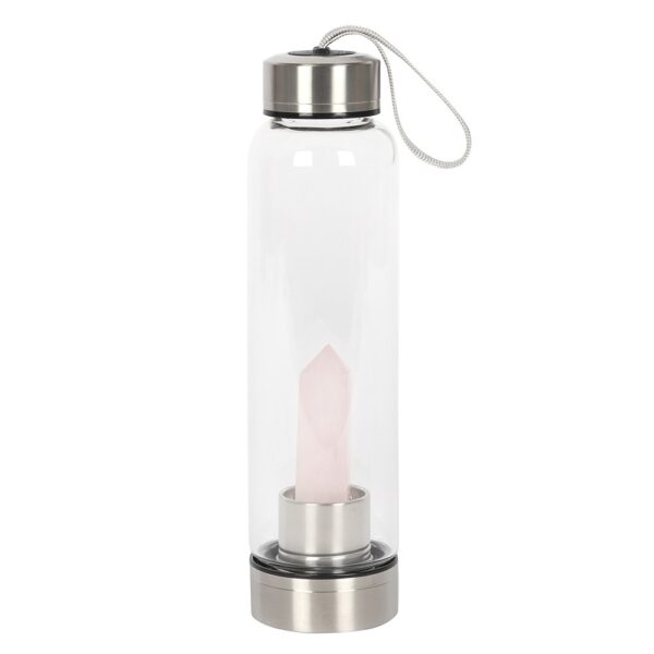 ROSE QUARTZ PURIFYING GLASS WATER BOTTLE - Image 1