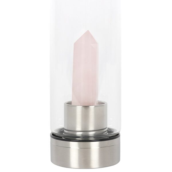 ROSE QUARTZ PURIFYING GLASS WATER BOTTLE - Image 3