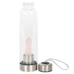 ROSE QUARTZ PURIFYING GLASS WATER BOTTLE - Image 2