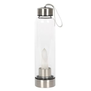 CLEAR QUARTZ ENERGISING GLASS WATER BOTTLE