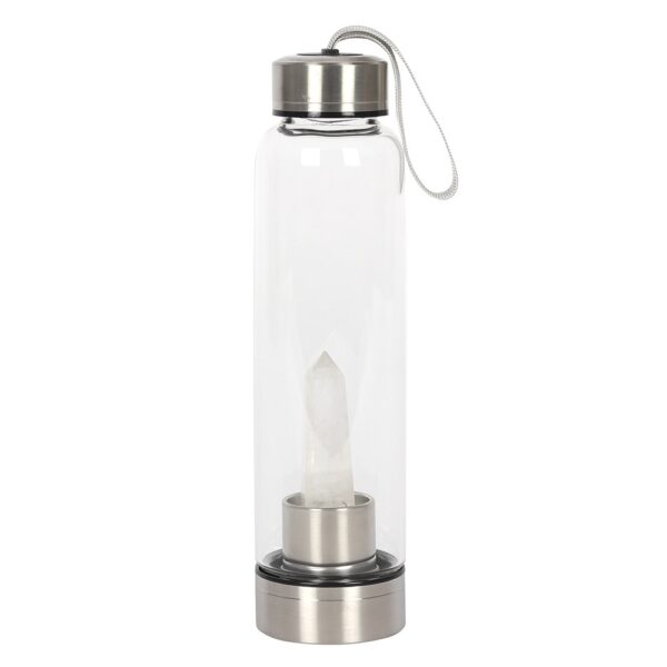 CLEAR QUARTZ ENERGISING GLASS WATER BOTTLE - Image 1