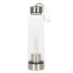 CLEAR QUARTZ ENERGISING GLASS WATER BOTTLE