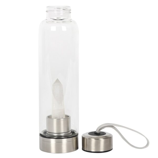 CLEAR QUARTZ ENERGISING GLASS WATER BOTTLE - Image 2