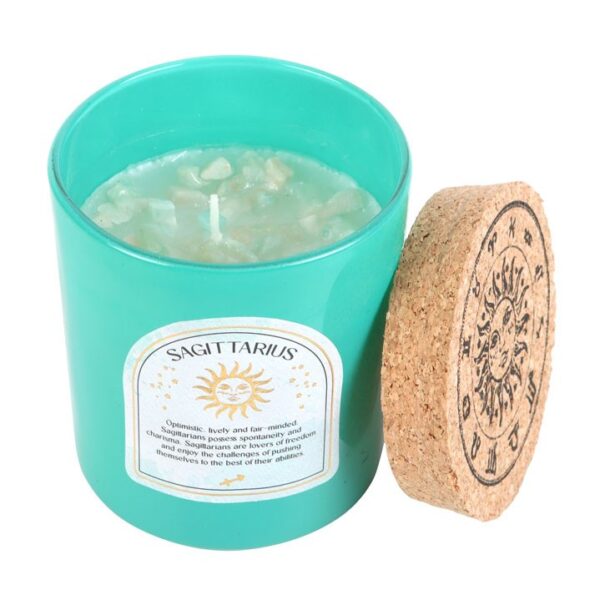 SAGITTARIUS YLANG YLANG & AMBER GEMSTONE ZODIAC CANDLE - Image 2