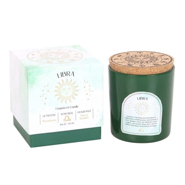 LIBRA SWEET JASMINE GEMSTONE ZODIAC CANDLE - Image 1
