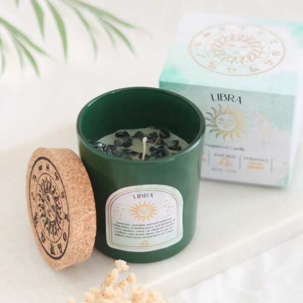 LIBRA SWEET JASMINE GEMSTONE ZODIAC CANDLE - Image 6