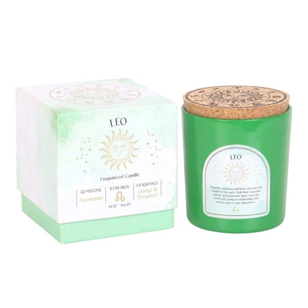 LEO ORANGE & BERGAMOT GEMSTONE ZODIAC CANDLE - Image 1