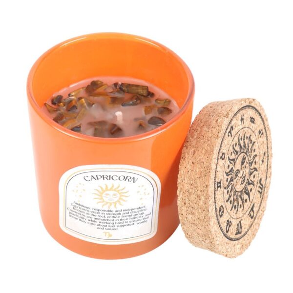 CAPRICORN SANDALWOOD & JASMINE GEMSTONE ZODIAC CANDLE - Image 2