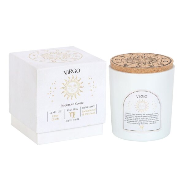 VIRGO SANDALWOOD & PATCHOULI GEMSTONE ZODIAC CANDLE - Image 1
