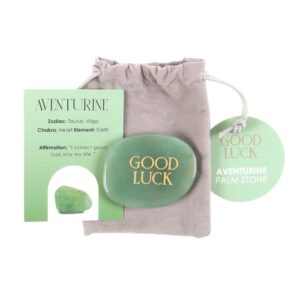 GOOD LUCK AVENTURINE CRYSTAL PALM STONE