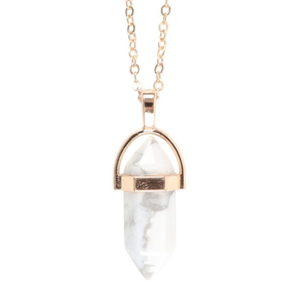 HOWLITE CRYSTAL PENDANT NECKLACE - Image 3