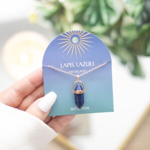 LAPIS LAZULI CRYSTAL PENDANT NECKLACE