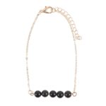 BLACK OBSIDIAN CRYSTAL BEADED CHAIN BRACELET - Image 3