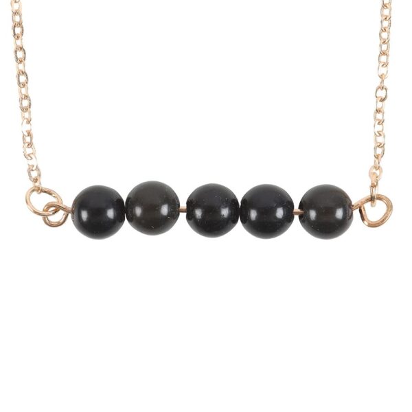BLACK OBSIDIAN CRYSTAL BEADED CHAIN BRACELET - Image 4