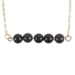 BLACK OBSIDIAN CRYSTAL BEADED CHAIN BRACELET - Image 4