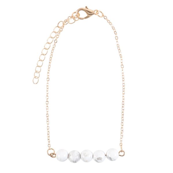 HOWLITE CRYSTAL BEADED CHAIN BRACELET - Image 3