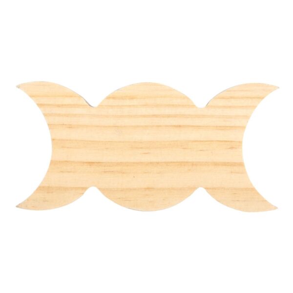 NATURAL WOODEN TRIPLE MOON SPELL CANDLE HOLDER - Image 3