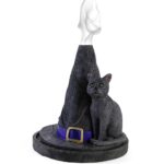 WITCH HAT WITH CAT INCENSE CONE HOLDER