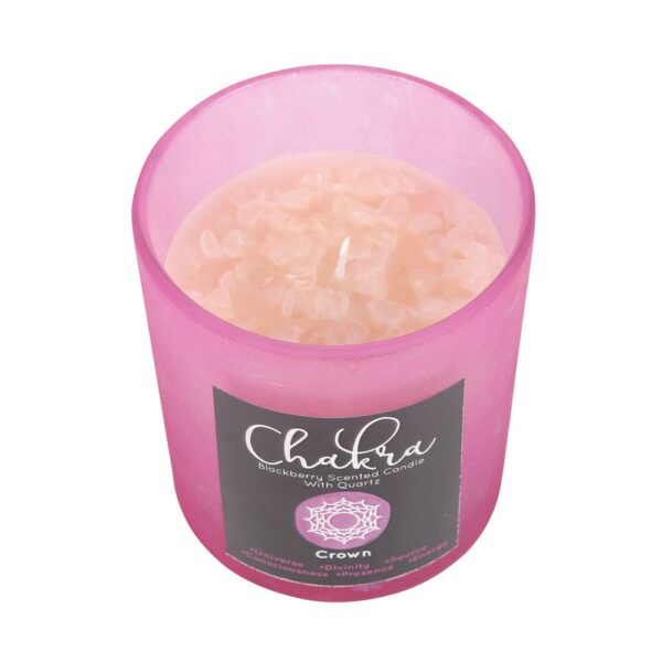 CROWN CHAKRA BLACKBERRY CRYSTAL CHIP CANDLE - Image 1