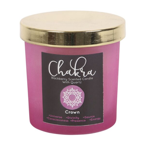 CROWN CHAKRA BLACKBERRY CRYSTAL CHIP CANDLE - Image 3