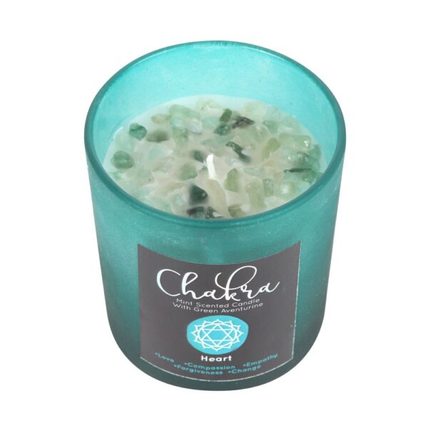HEART CHAKRA MINT CRYSTAL CHIP CANDLE - Image 1