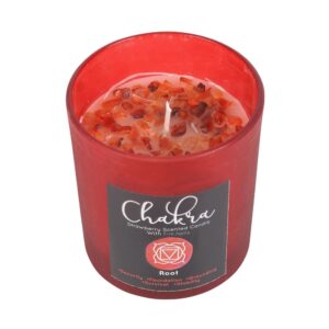 ROOT CHAKRA STRAWBERRY CRYSTAL CHIP CANDLE