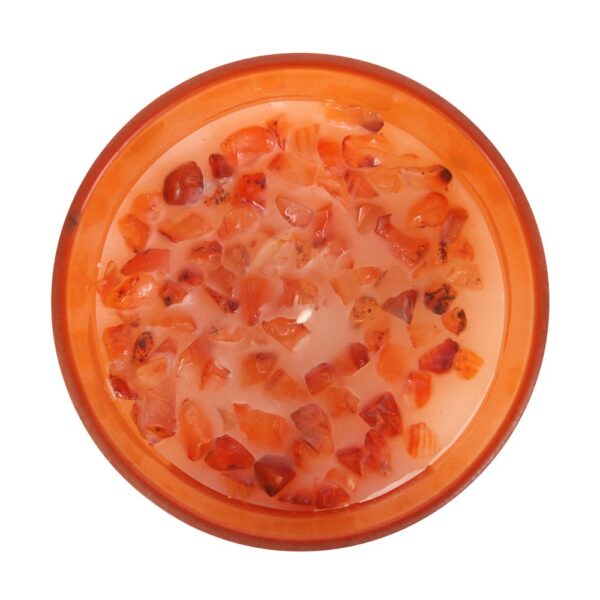 SACRAL CHAKRA ORANGE CRYSTAL CHIP CANDLE - Image 2