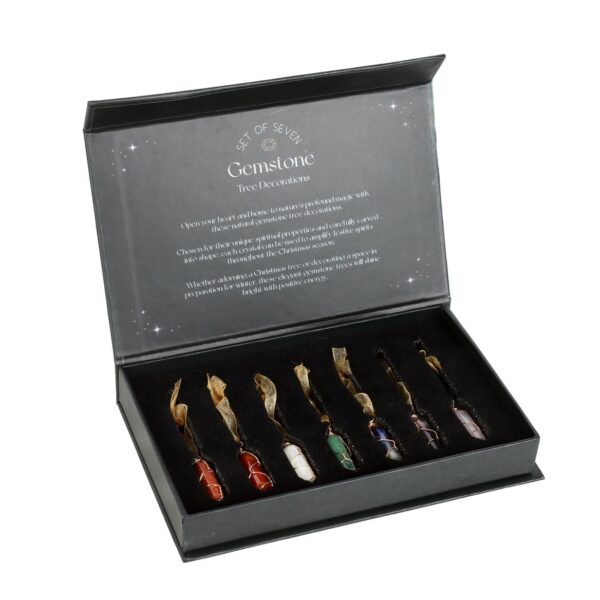 SET OF 7 HANGING CRYSTAL TREE DECORATIONS - Image 2