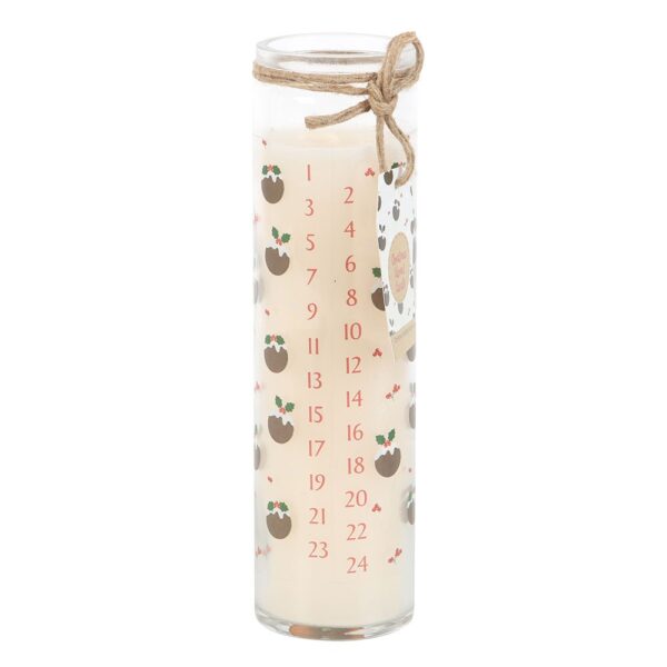 CHRISTMAS PUDDING SCENTED ADVENT TUBE CANDLE - Image 1
