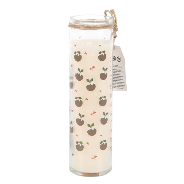 CHRISTMAS PUDDING SCENTED ADVENT TUBE CANDLE - Image 2