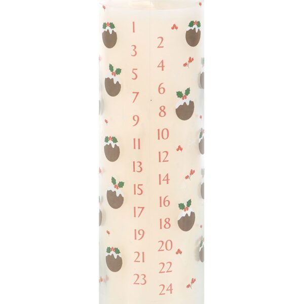 CHRISTMAS PUDDING SCENTED ADVENT TUBE CANDLE - Image 3
