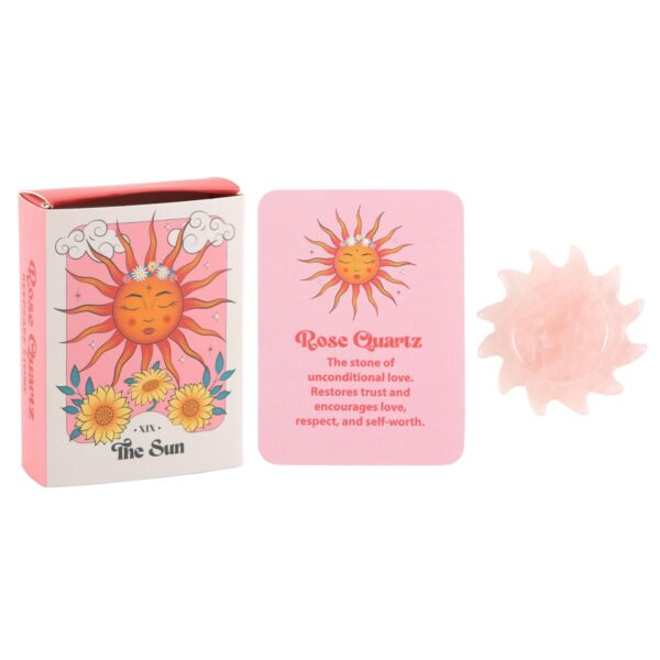 ROSE QUARTZ CRYSTAL SUN KEEPSAKE STONE IN A BOX - Image 5